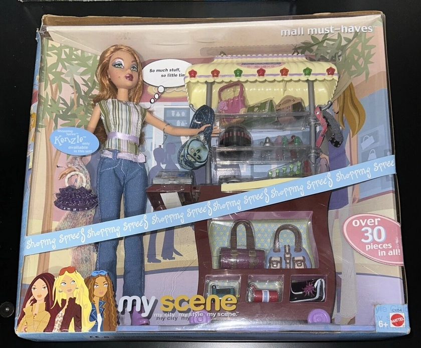 NIB 2004 My Scene Shopping Spree Kenzie Mall Must Haves Barbie Doll Playset