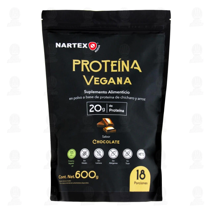 Proteína Vegana Nartex Sabor a Chocolate, 600 gr.