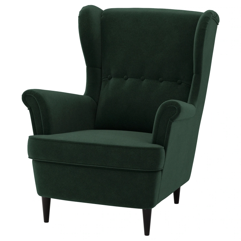 STRANDMON Wing chair, Djuparp dark green - IKEA