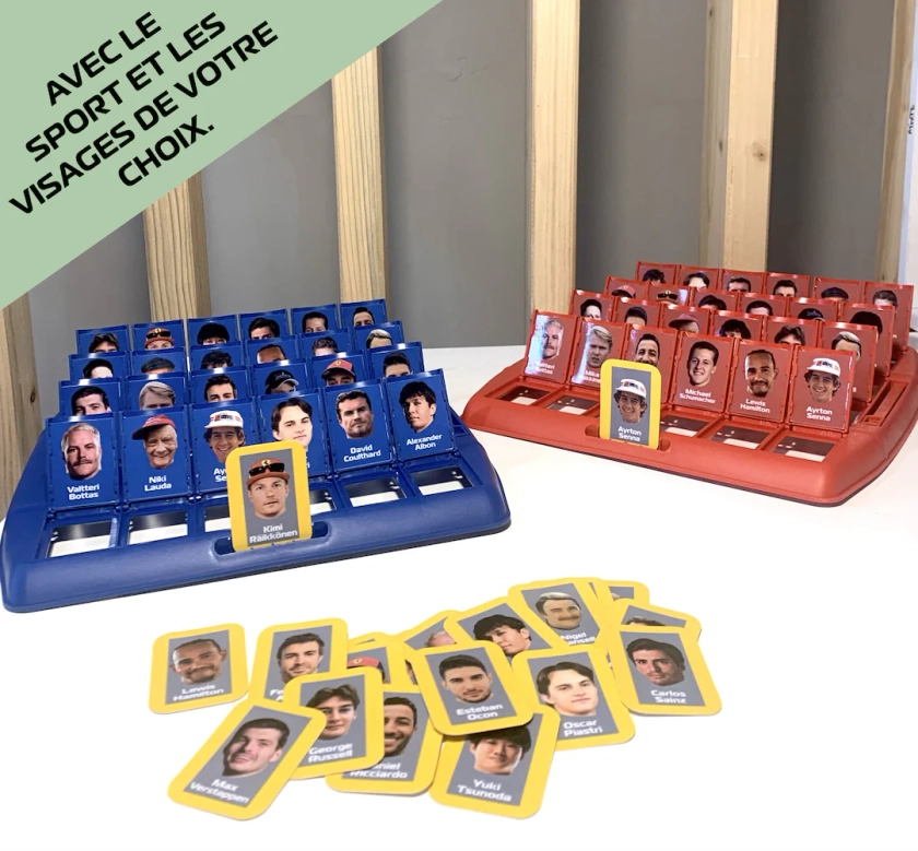 Jeu Qui est-ce Formule 1 / Guess Who / spot auto / jeux de société / rift / personalized / personnalisé / idée / pilote / driver / F1 - Etsy France