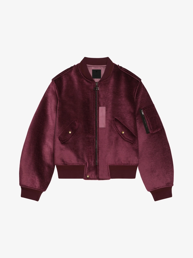 Bomber en velours chenille - vieux rose | GIVENCHY FR