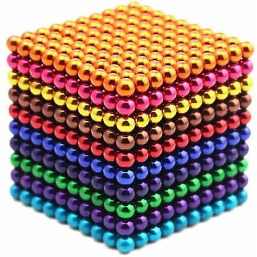 Set of 1000 3mm magntic balls to mlanger stress relief 10 colors (mlange of colors, 1000 peaks) on OnBuy