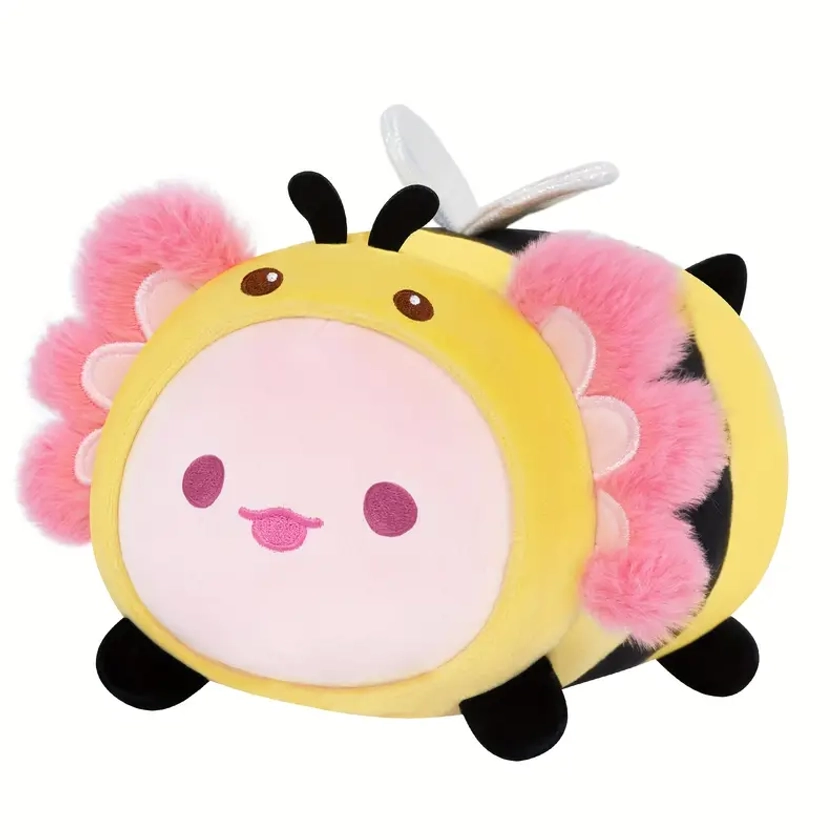 Cute Axolotl Bee Plush Pillow Axolotl - Temu