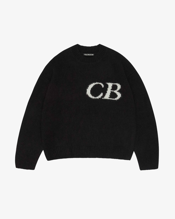 Cole Buxton | Logo Knit Sweater | Mens | Merino Wool | Black
