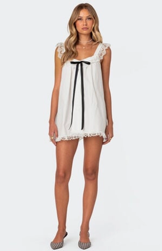 Edikted Rayne Lacey Babydoll Mini Dress | PacSun