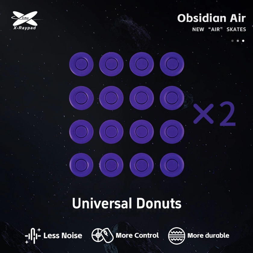 Xraypad Obsidian Air Mouse Skates - Universal Donuts Less Noise