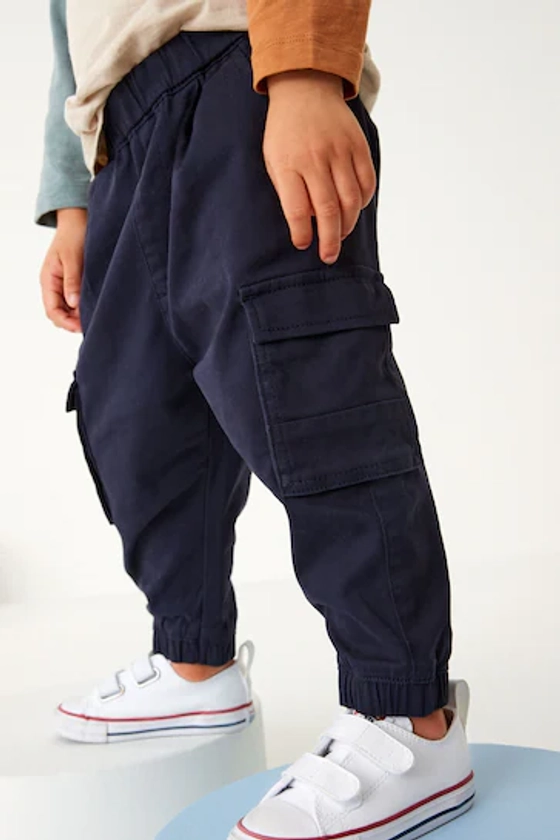 Navy Blue Cargo Trousers (3mths-7yrs)