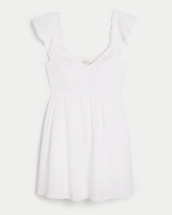 Women's Flutter Sleeve Smocked Skort Dress | Women's Dresses & Rompers | HollisterCo.com
