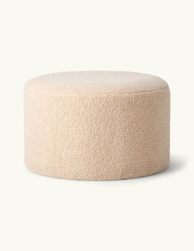 Pouf en tissu tout doux | Polyester. 30 x 50 cm. | Off White