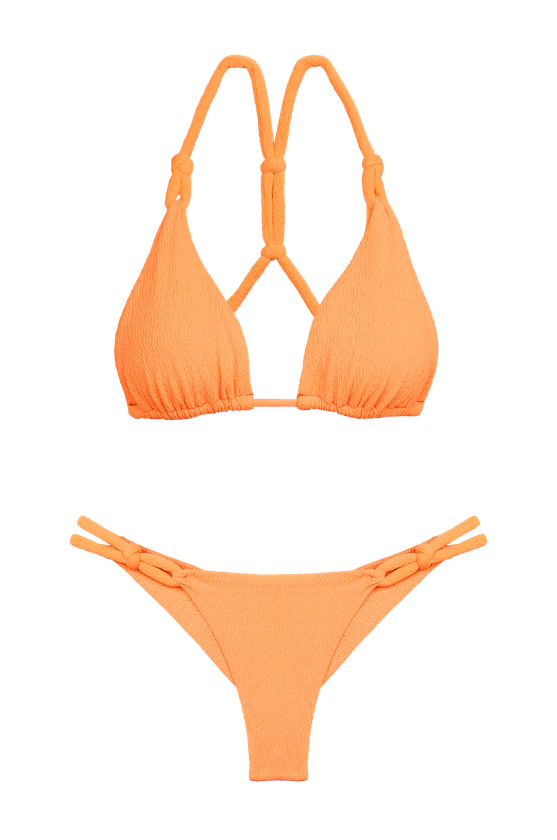 Top Tri Costas Edie Mandarin e Calcinha Edie Detalhe Br Mandarin - .