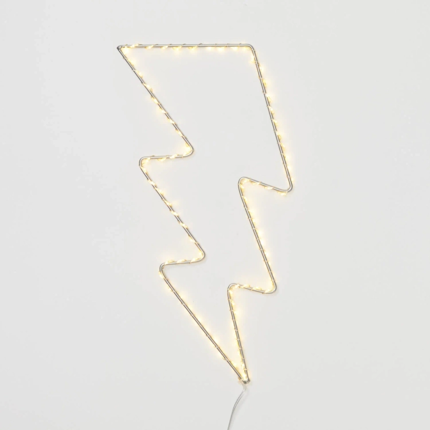 Dormify Lightning Bolt Wire Wall Light | Dorm Essentials - White - Dormify