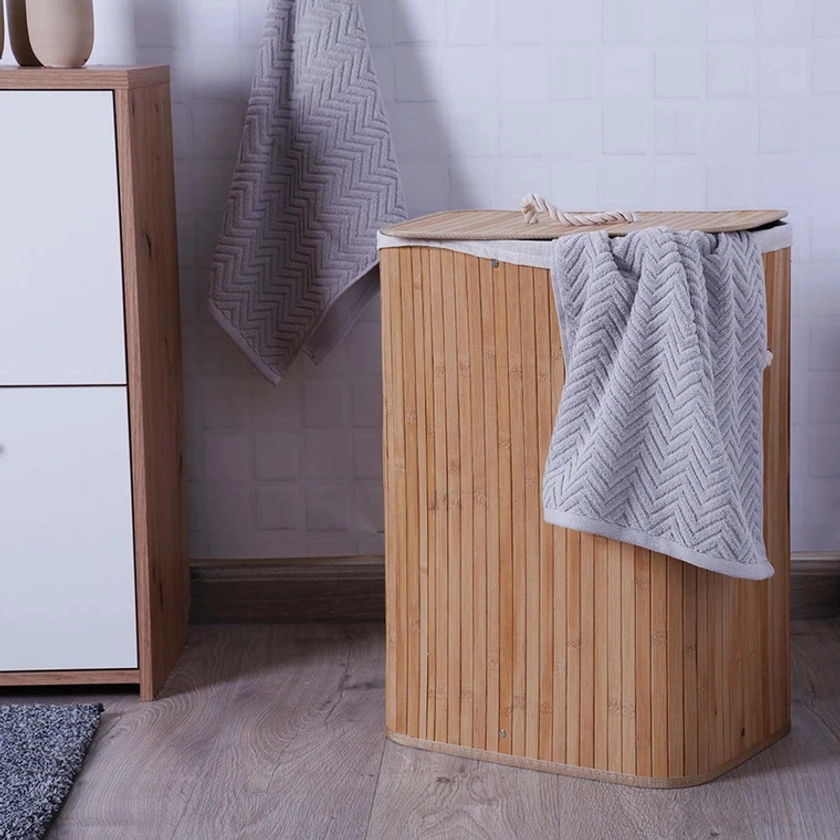 Gervase Foldable Bamboo Laundry Hamper | Pan Home 