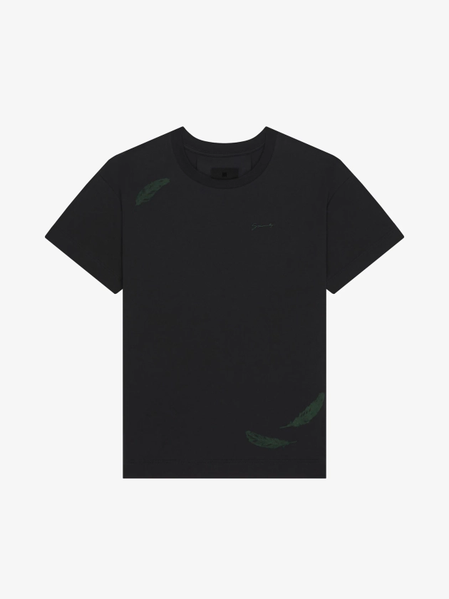 T-shirt en coton GIVENCHY Feathers - noir/vert | GIVENCHY FR