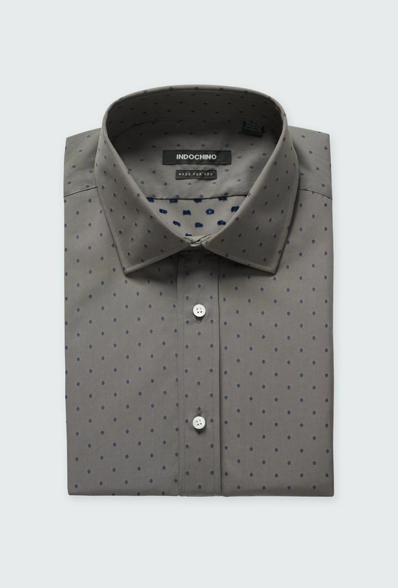 Men's Dress Shirts - Hyde Dobby Gray Shirt | INDOCHINO