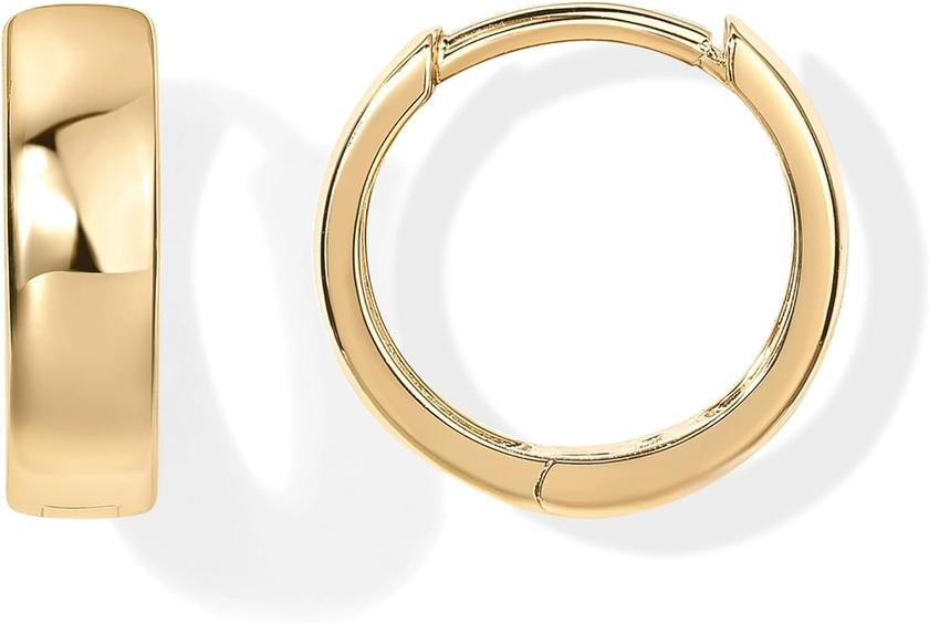 Amazon.com: PAVOI 14K Yellow Gold Plated Sterling Silver Post Huggie Earrings | Small Hoop Earrings |Gold Earrings for Women: Clothing, Shoes & Jewelry