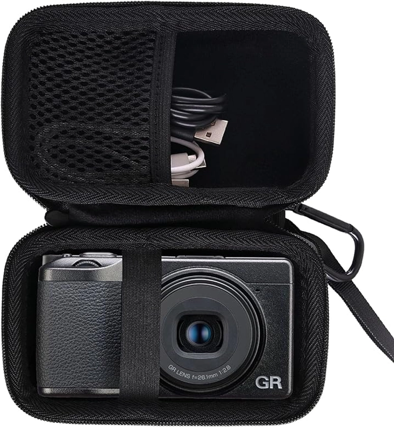 JINMEI Hard EVA Carrying Case Compatible with Ricoh GR IIIx/GR III/GR II/GR Digital Camera Case (Black)