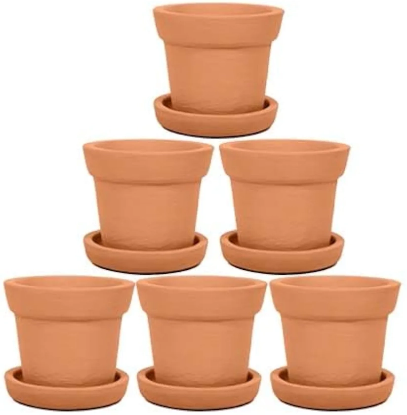 Village Decor Planter with Bottom Tray|Indoor & Outdoor Gardening pots - Pack of 6|Height - 3 inch : Amazon.in: Garden & Outdoors