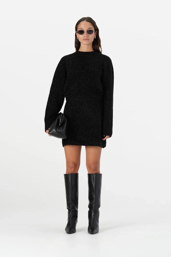 Aurora Black Lurex Jumper | Elka Collective