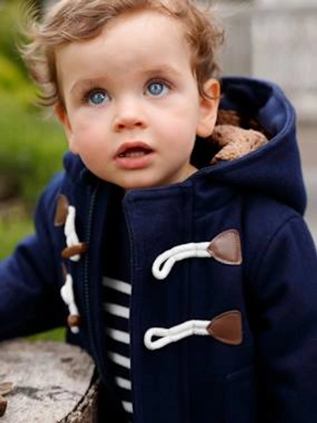 Manteau duffle-coat bébé avec capuche - encre