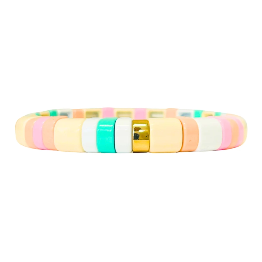 Boho Enamel Tile Bracelet | Pastels