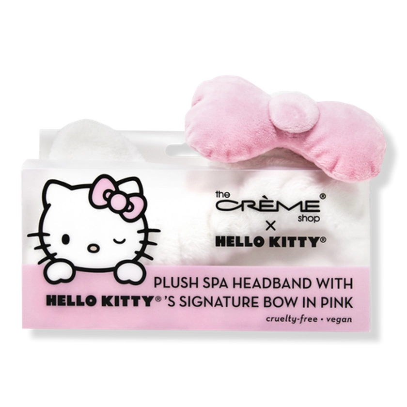 Hello Kitty Plush Spa Headband with Signature Bow-Pink - The Crème Shop | Ulta Beauty