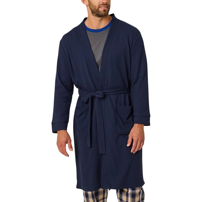 Brilliant Basics Men&apos;s Waffle Knit Gown - Peacoat - Size XL
