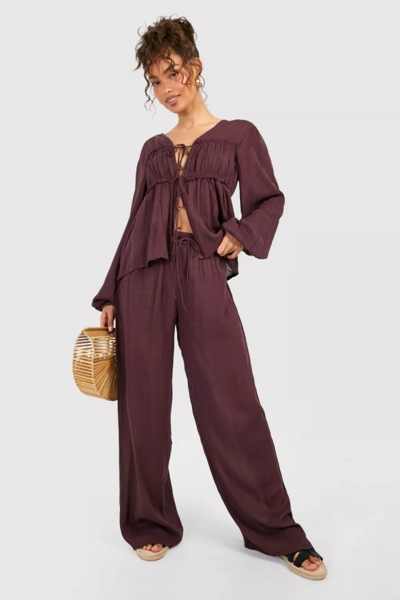 Cheesecloth Wide Leg Trouser