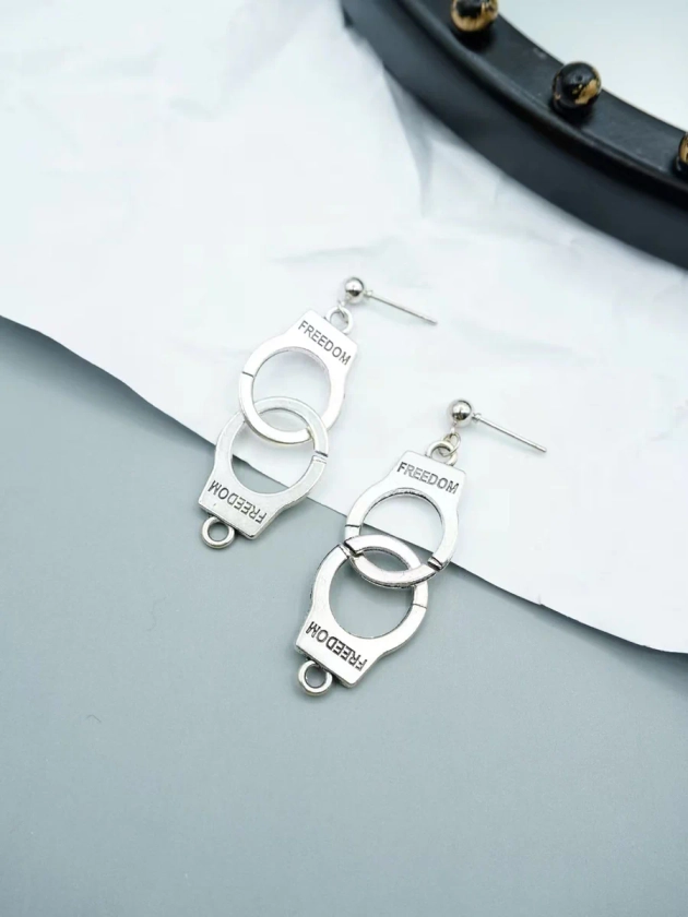 Handcuffs Punk Style Drop Earrings