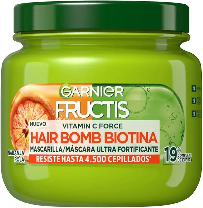 Garnier Fructis Vitamin Force Hair Bomb Biotina Mascarilla 320 Ml Mujer