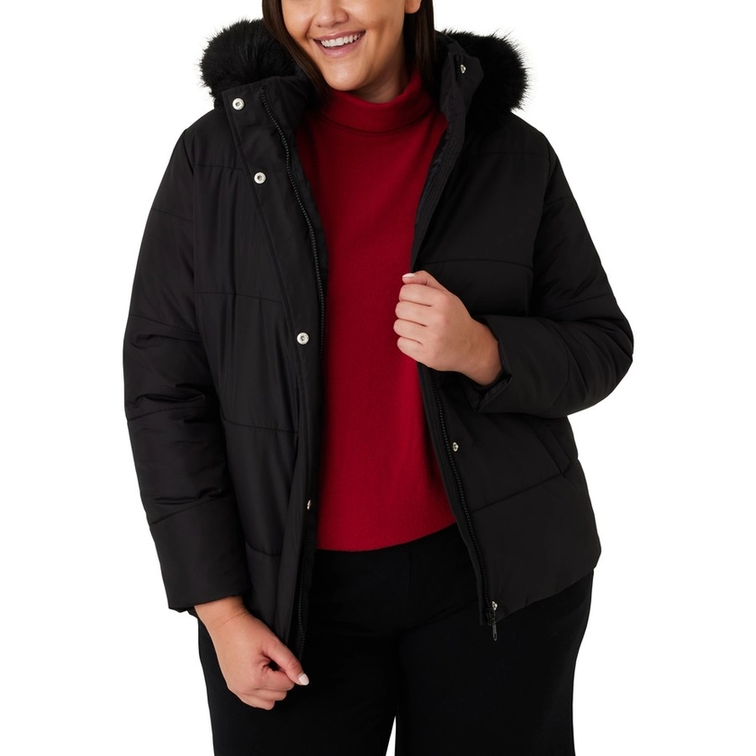 Avella Women's Longline Padded Puffer Jacket - Black | BIG W