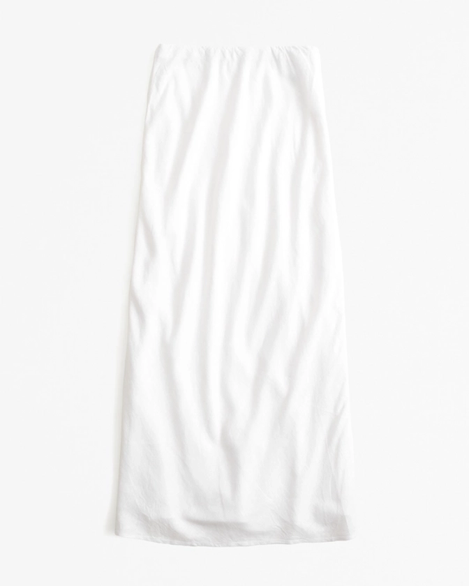 Women's Linen-Blend Column Maxi Skirt | Women's Bottoms | Abercrombie.com
