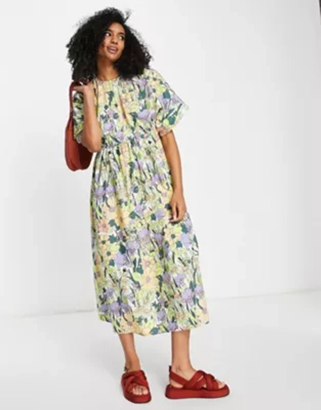 ASOS EDITION cotton midi dress in floral print | ASOS