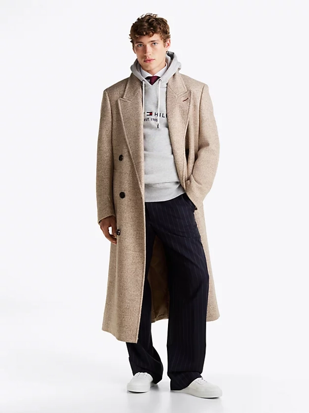 Cappotto doppiopetto a spina di pesce | Beige | Tommy Hilfiger