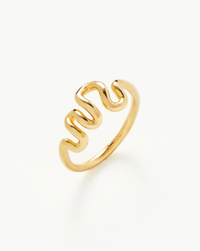 Squiggle Wavy Stacking Ring | 18ct Gold Vermeil