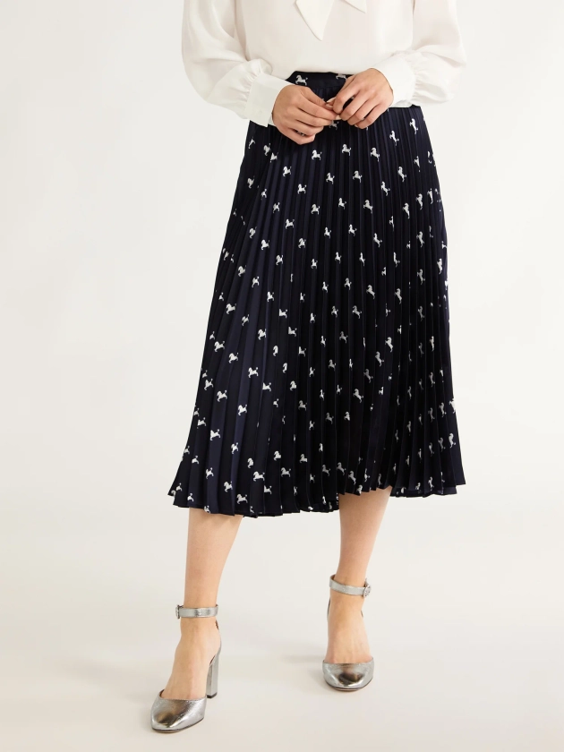 Free Assembly Women’s Pleated Midi Skirt, Sizes XS-XXL