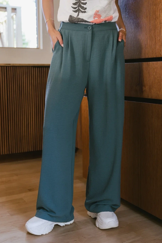 Morgan Wide Leg Pants in Teal - FINAL SALE