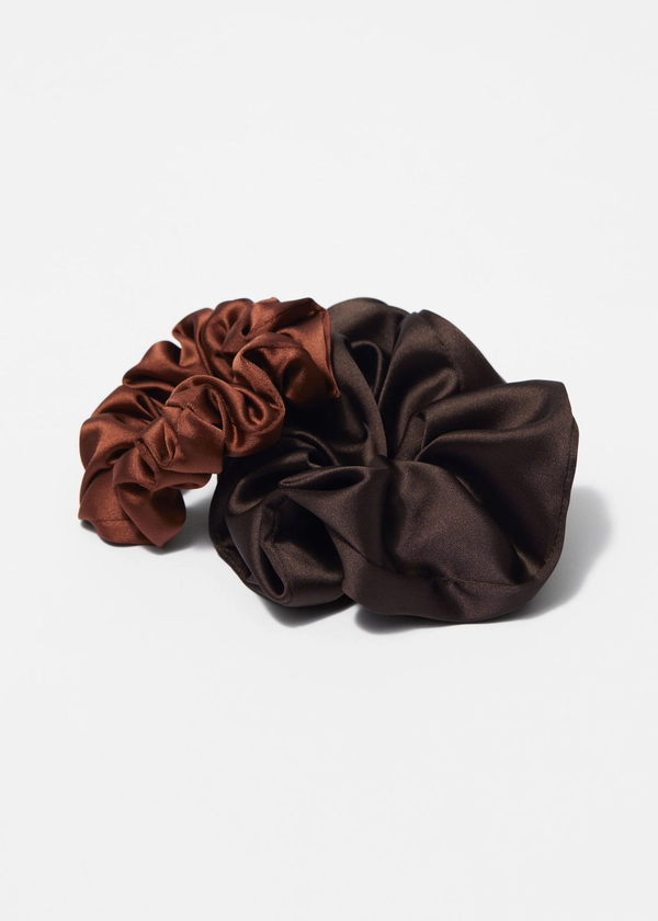 Duo Satin Scrunchie Set - Brown - & Other Stories GB