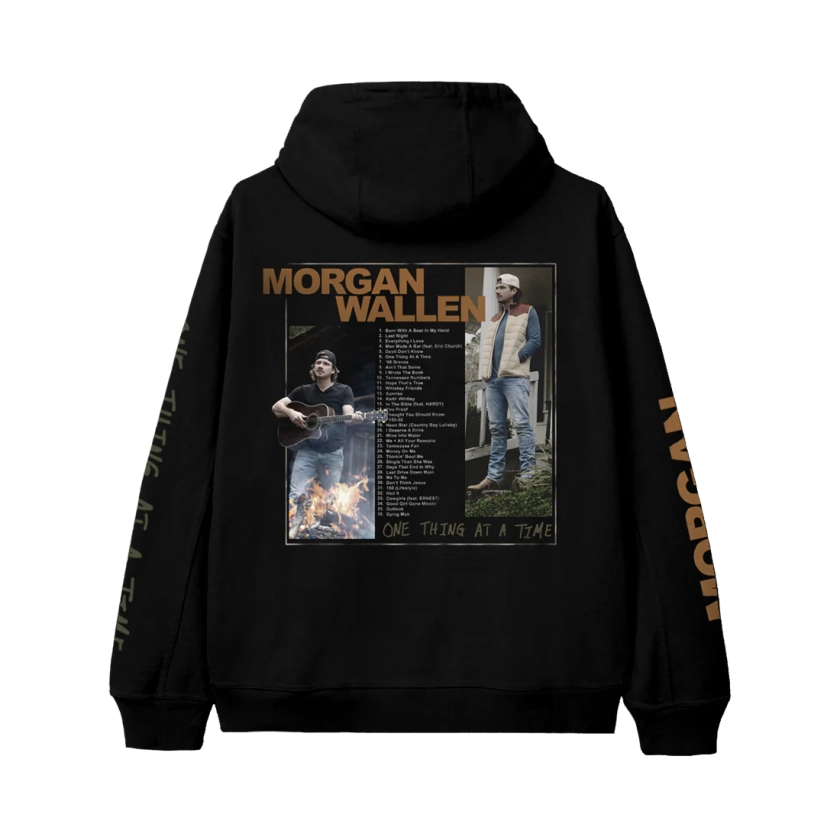 One Thing At A Time Black Photo Hoodie - Morgan Wallen Official Store