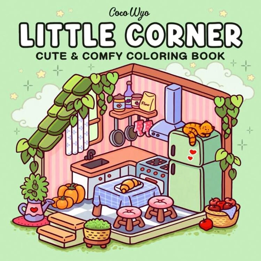 Little Corner: Coloring Book For Adults And Teens, Super Cute Designs Of Cozy, Hygge Spaces For Relaxation (Cozy Spaces Coloring) Gifts For Friends & Couples&Family