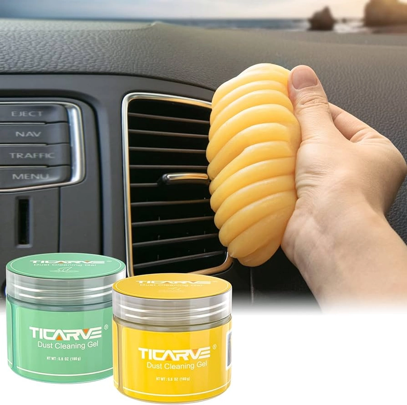 Amazon.com: TICARVE 2Pack Cleaning Gel for Car Putty Car Slime Cleaning Car Putty Detail Car Interior Cleaner Automotive Cleaning Kits Keyboard Cleaner Yellow Green : Automotive
