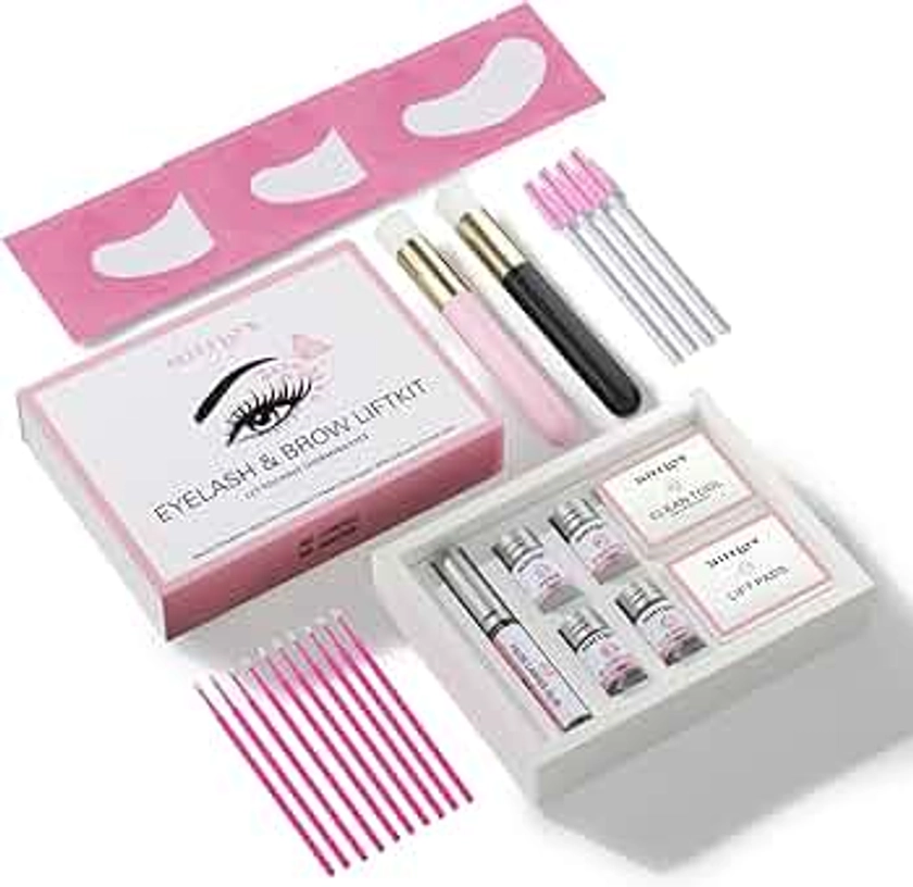 Eyelash Perm Set, Eye Lash Brow Lifting Kit, Beginner Curling Perming Wave Eyelashes, Women DIY Lashes Extension Set, Professional Eyebrow Lamination for Salon Home Use