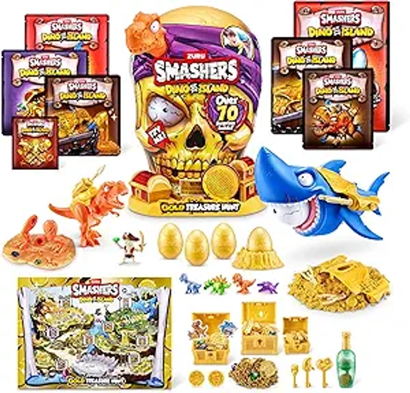 Smashers Dino Island Gold Treasure Hunt (Orange) by ZURU, Treasure Hunt Themed Toy, Interactive Toy, Collectable Toy for Kids and Teens