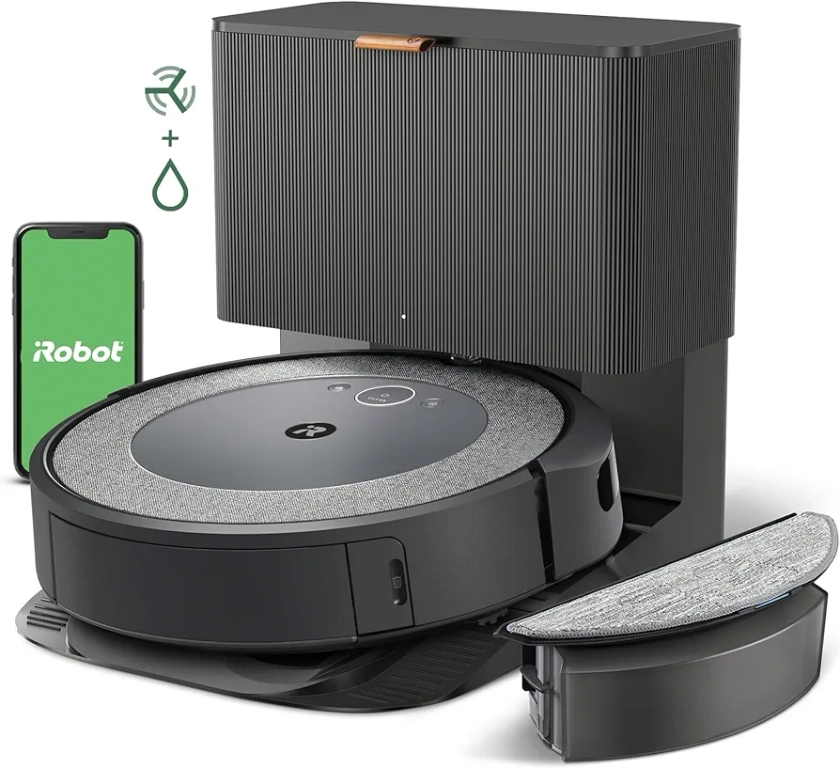 iRobot Roomba Combo i5+ Self-Emptying Robot Vacuum and Mop, Clean by Room with Smart Mapping, Empties Itself for Up to 60 Days, Works with Alexa, Personalized Cleaning OS