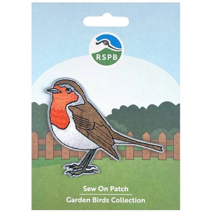 RSPB Robin sew-on embroidered patch - Fashion & accessories