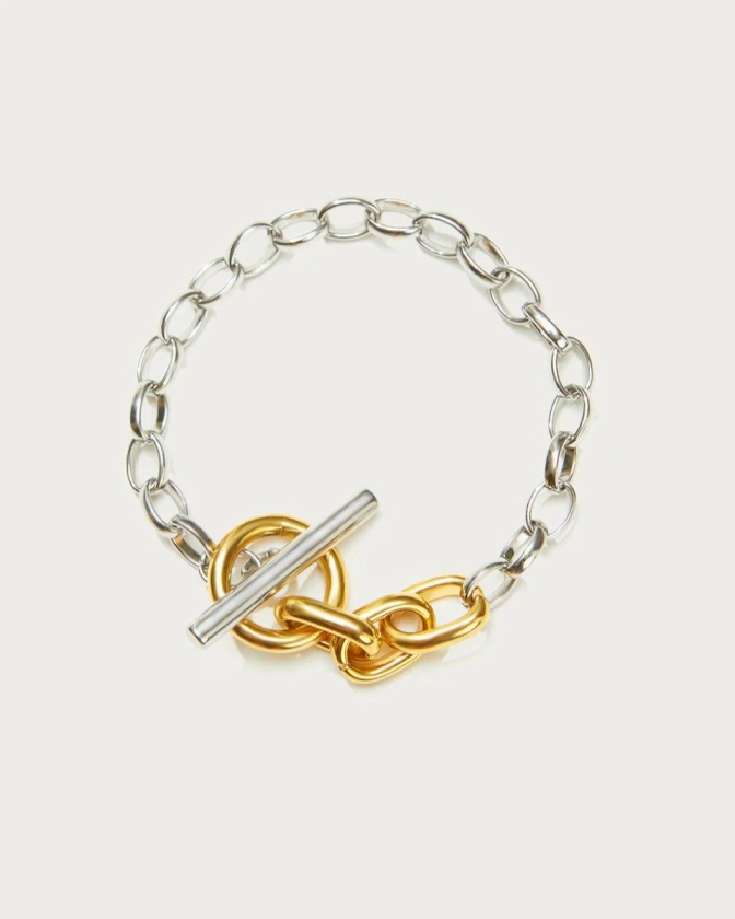 Mixed Metal Chain Bracelet | en route jewelry | en route jewelry