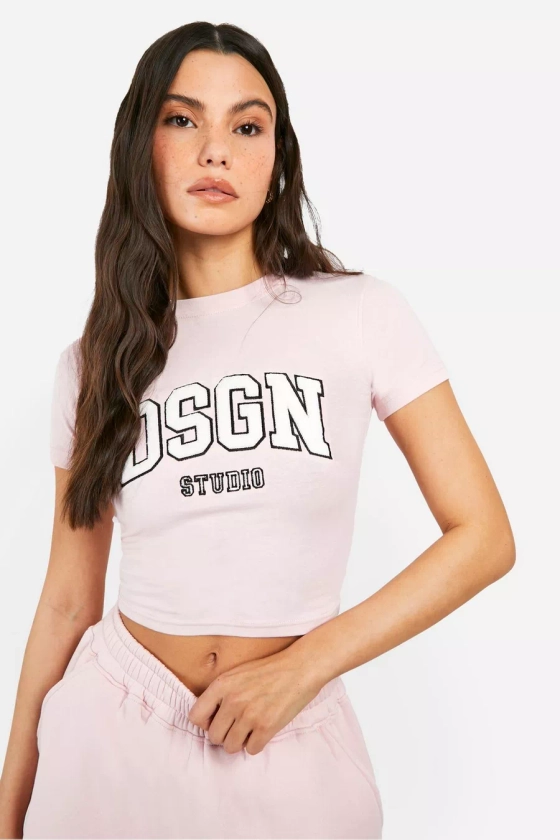 T-shirt en tissu éponge à slogan Dsgn Studio