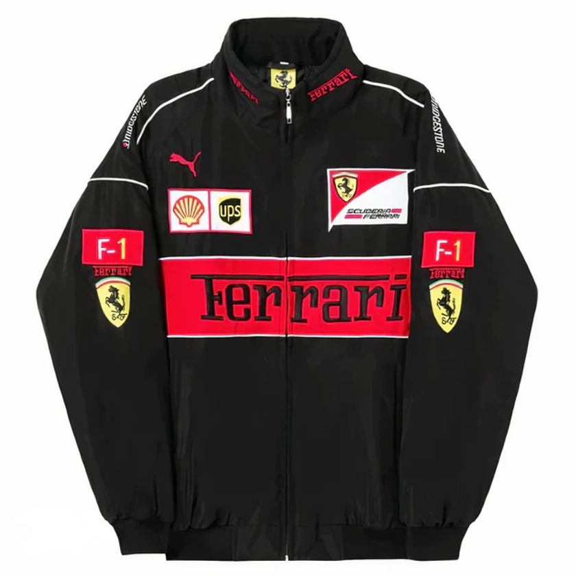 Black Ferrari Vintage Racing Jacket