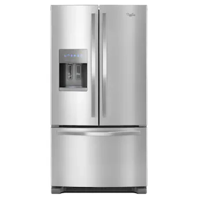 Whirlpool Spillproof Shelves 24.7-cu ft French Door Refrigerator with Ice Maker, Water and Ice Dispenser (Fingerprint Resistant Stainless Steel) ENERGY STAR in the French Door Refrigerators department at Lowes.com