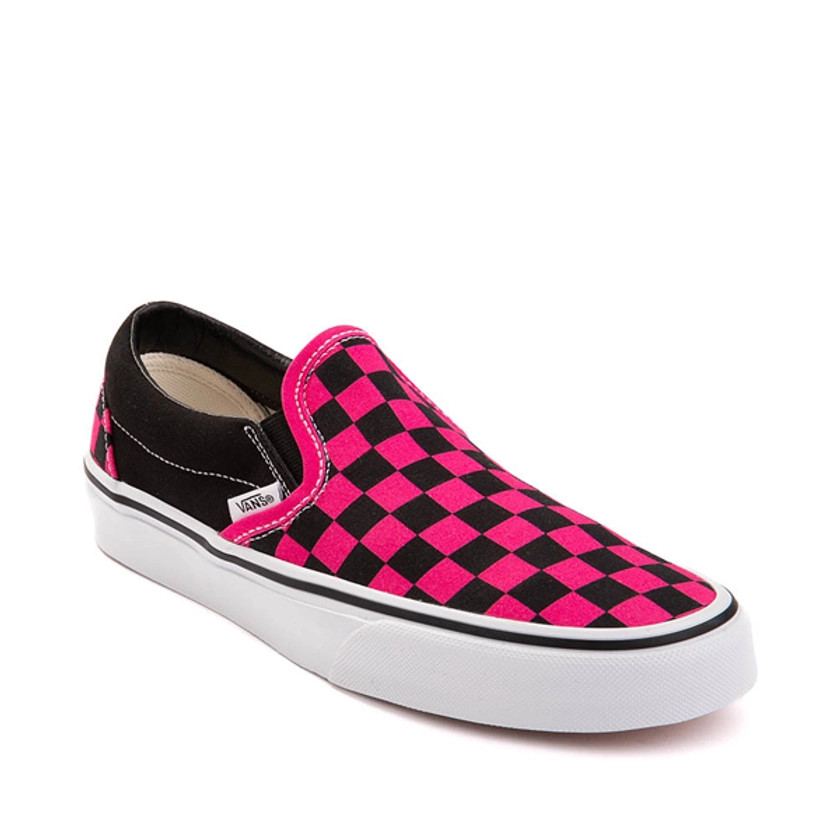Vans Slip-On Checkerboard Skate Shoe - Pink / Black