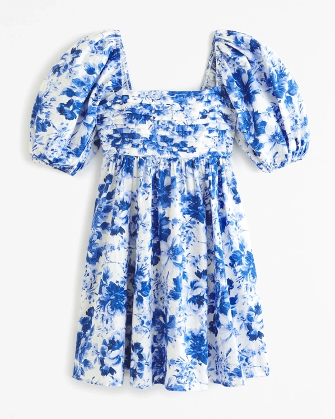 Women's Emerson Linen-Blend Puff Sleeve Mini Dress | Women's Dresses & Jumpsuits | Abercrombie.com